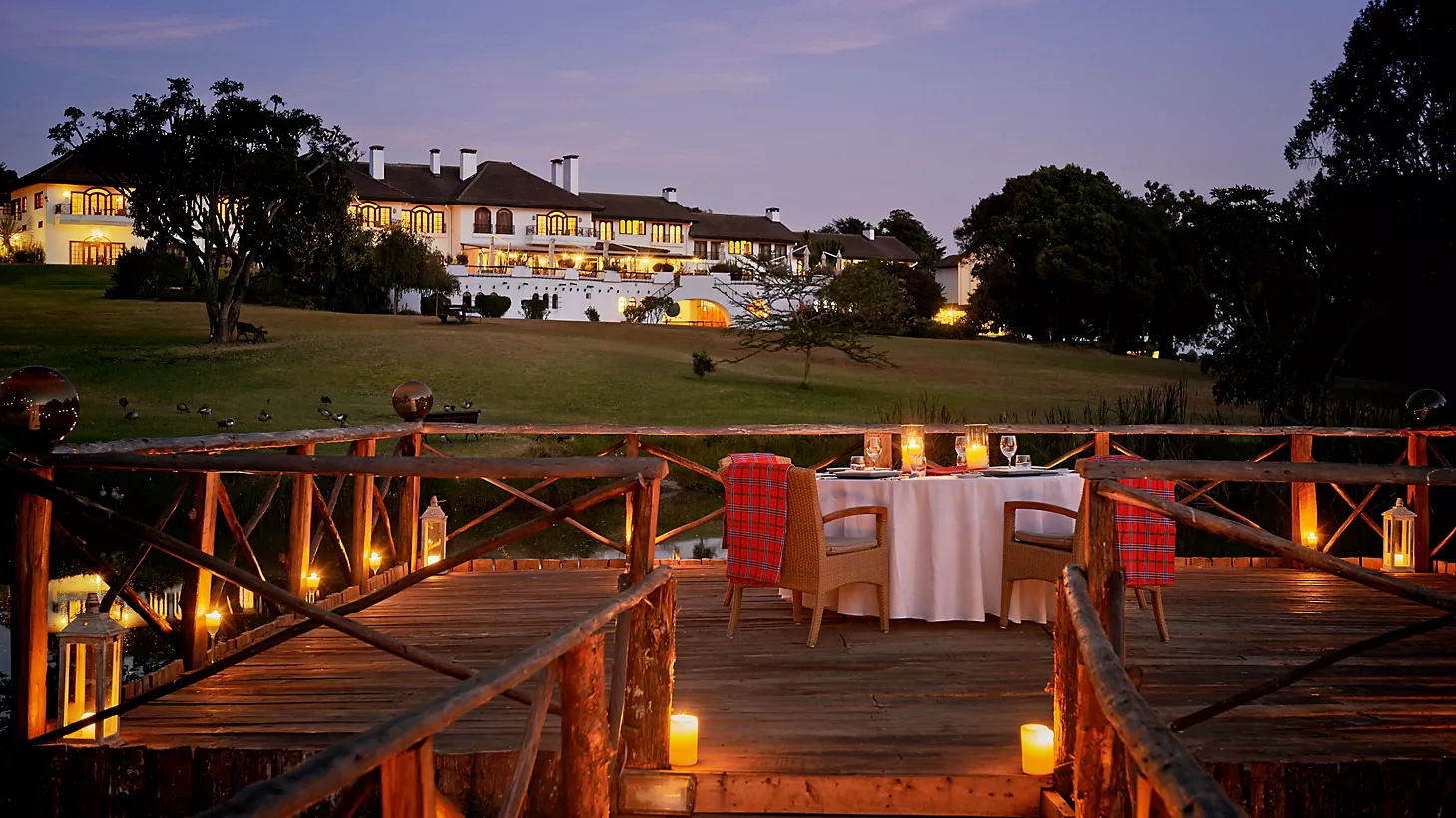 Mount Kenya Safari Club gardens with Mount Kenya in background - Classic Kenyan Safari